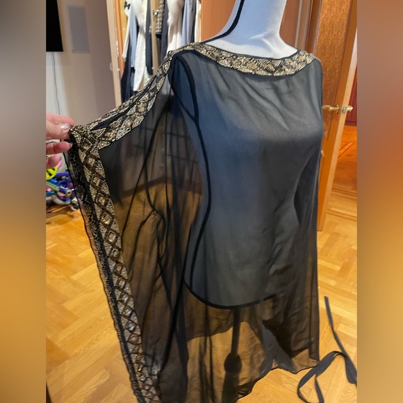 Ariella embroidered  caftan tunic dress long top Sz L - Picture 5 of 16